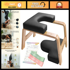 Yoga Headstand Bench Chair – Wood & PU Pads for Family Gym – Relieve Fatigue, 24