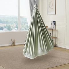Sensory Swing – 55″ x 59″ Dual-Layer Therapy Swing for Autism, Large Bean Green