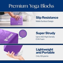 Non-Slip Yoga Blocks High Density EVA Foam Natural Cork 2-Pack