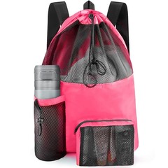 HOHOM Mesh Swim Bag Beach Drawstring Backpack, Waterproof Gym Bags for Women …