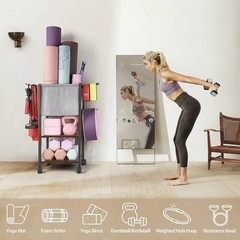 Multi-functional Workout Equipment Storage Rack Yoga Mat Holder Gym Organizer US