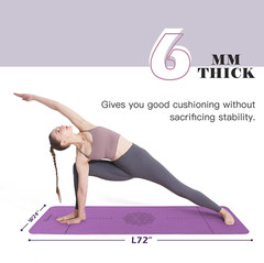 Yoga Mat Non Slip, Pilates Fitness Mats, Eco Friendly, Anti-Tear 1/4″ Thick Yoga