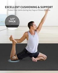 Large Yoga Mat 6’x 4′, Extra Wide Workout Mat for Men and Women, Yoga Mat Thi…