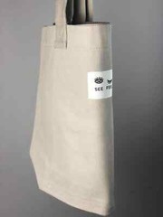 Canvas Tote Bag with Yoga Mat Carrier Sleeve and Inside Pocket, Gray