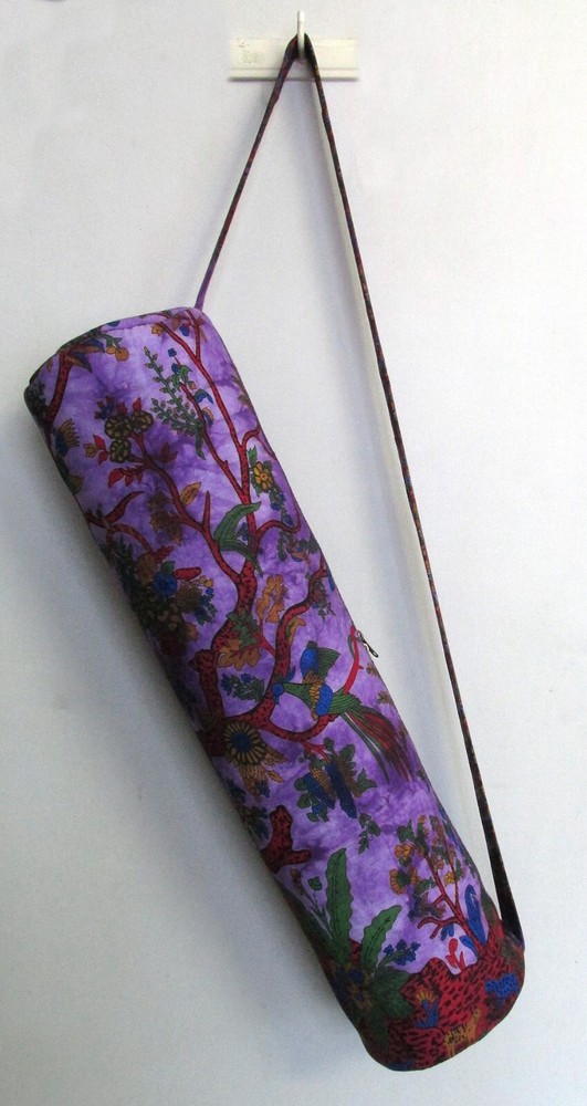 Indian Mandala Bags With Shoulder Strap Purple Tree Yoga Mat Carrier Yoga Bag US