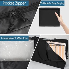 Folding Mattress Storage Bag, Fits 6″ Queen Mattress 650D Oxford Cloth Trifol…