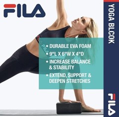 FILA YOGA BLOCK BRICK – GRAY – PILATES GYM HOME WORKOUT EXERCISE FITNESS