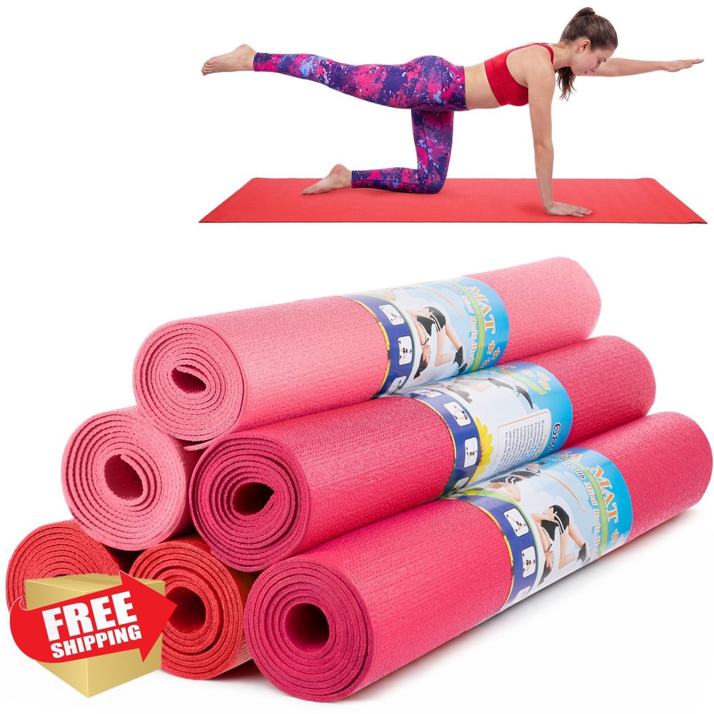 Amylove 12 yoga mats bulk red rose pink 68″