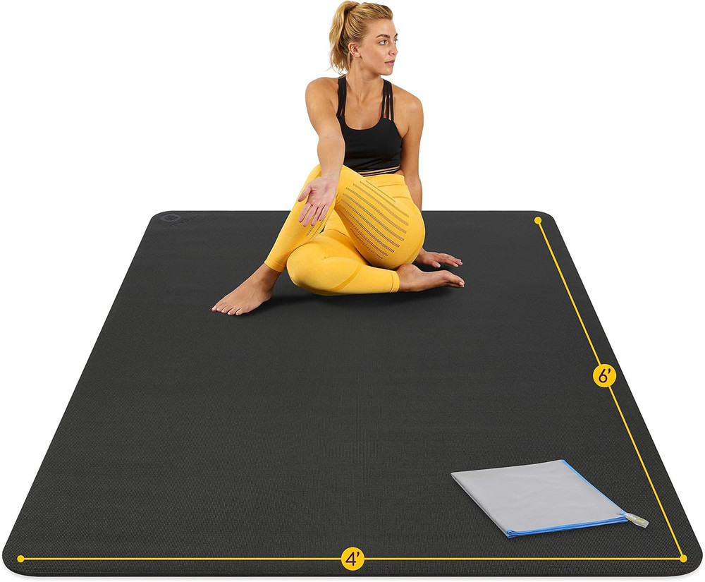 Large Yoga Mat 6’X4’X8Mm Extra Thick, Durable, Eco-Friendly, Non-Slip & Odorless