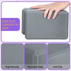 6 Pack Yoga Blocks Bulk 9 x 6 x 4 Inch Eva Foam Lightweight Yoga Bricks Non S…