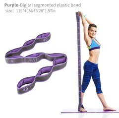 Digital Segmented Elastic Yoga Strap 115cm x 4cm Without Fastener Blue/Black