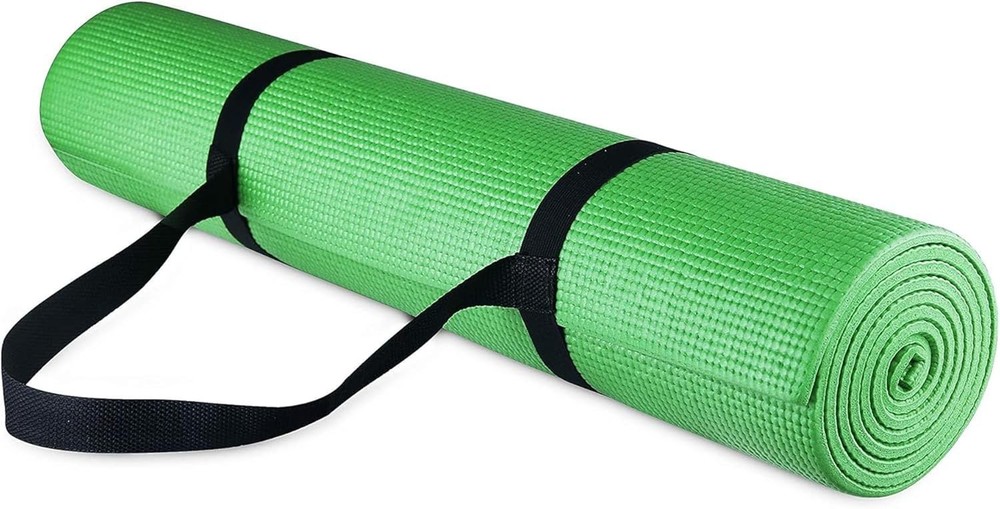 Durable 1/4-Inch High Density Yoga Mat with Anti-Tear Design & Carrying Strap