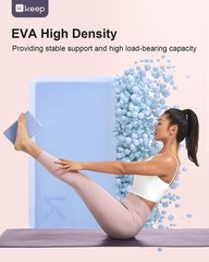 Yoga Block, High Density EVA Foam Blocks for Yoga, Pilates, 2-Pack-Light Blue
