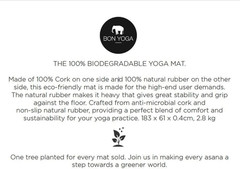 BON Yoga Mat – 100% Biodegradable Cork & Natural Rubber, Non-Slip, Pilates Mats,