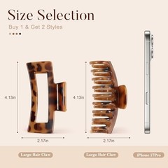 8 Pcs Claw Clips for Women – 4.1 Inch Large Hair Clips for Thick Long Tortoise