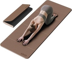 Foldable Extra Large Yoga Mat 74″×31.5″, 8mm Double-Sided Non Slip Lightweigh…