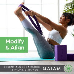 Gaiam Yoga Block – Supportive Latex-Free Eva Foam – Soft Non-Slip Surface with B