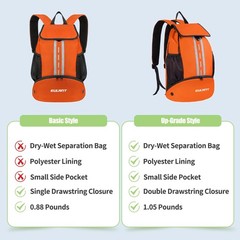 EULANT Soccer Backpack with Shoes Compartment, Waterproof Drawstring Bag for …