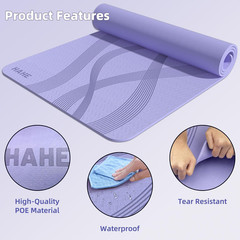 Yoga Mat High Density Exercise Mat, 76″x32″x0.27″Thick Wide & Large Yoga Mat for