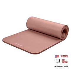 Solana 1″ Thick Yoga Mat w/Nylon Strap – Non-Slip – Rose