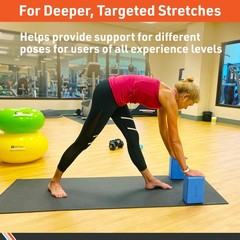Body Sport Yoga Block, Blue, 3-Inch x 6-Inch x 9-Inch – High Density Foam Blocks