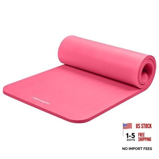 Solana Yoga Mat 1″ Thick w/Nylon Strap – Pink Dahlia – 1″ Thick