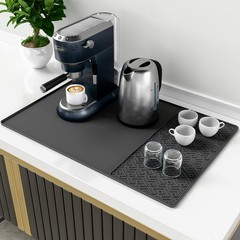 Silicone Coffee mat 24”x16” – Non-Slip Bar Mat with Detachable Drying La