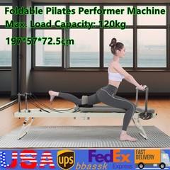 Foldable Pilates Reformer Machine, Multifunctional Yoga Fitness Equipment