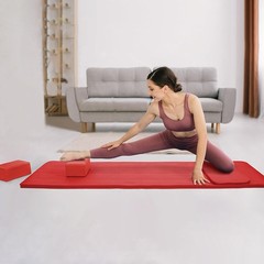 71×24 Inches Yoga Mat W/ Knee Pad & Optional Blocks – Extra 1-Inch Thick