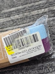 (QTY 5) TECEUM Stretching Strap for Yoga PT Fitness & Workout 6ft, Blue & Purple