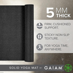 Gaiam Yoga Mat – Premium Solid Thick Non Slip Exercise & Fitness Mat for All Typ