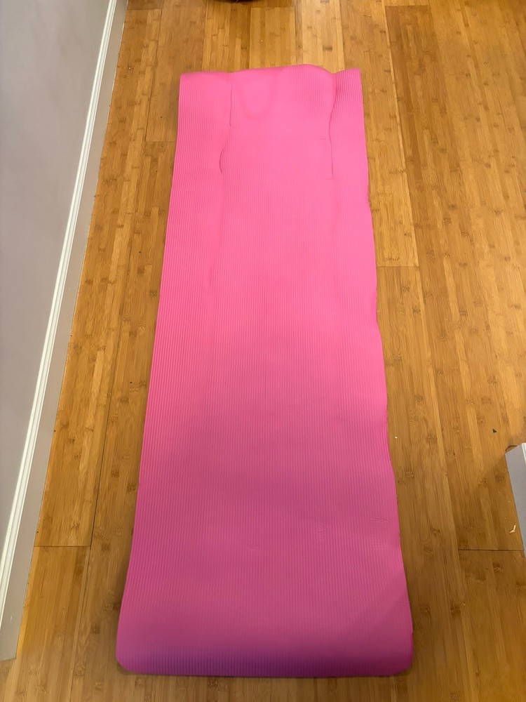 Hot Pink Yoga Mat With Black Carrying Strap Great Condition