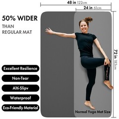 FrenzyBird Large Yoga Mat 6’x 4’（72”x 48”）—1/4″
