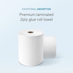 EZbrnd Premium Soft 2ply+ Hardwound Hand Towel Roll, FSC certified, 600 ft x …