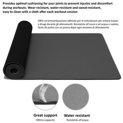 Yoga Mat Gym Pilates 183 x 61 x 0.6 cm Non Slip Surface Wra…