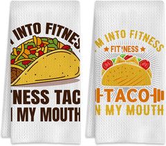 I’M into Fitness Fitness Taco Mouth Kitchen Towels Set of 2,Quick Dry Microfiber