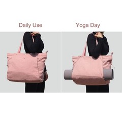 Yoga Mat Bag Gym Tote With Multi Pockets For Women Drawstring Carrier Pilates