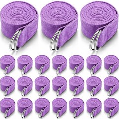24 Pcs Yoga Strap Stretching Pilates Exercise Adjustable Straps 6 ft Non Elas…