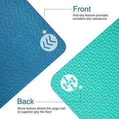 72″x24″x6mm Yoga/Pilates Non-Slip Exercise Mat w/Carrying Strap Ocean Blue