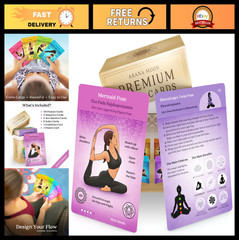 Premium Yoga Pose Cards Deck – 120+ Poses, Sequencing & Cues – Perfect Gift for