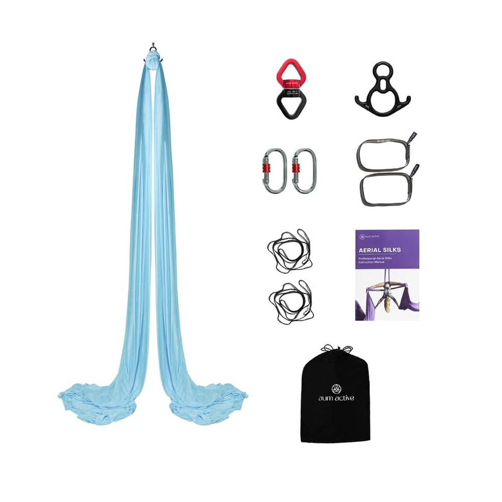 11 Yards Aerial Silks Kit – Durable Ariel Silks with Hardware, Swivel & Guide…
