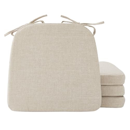 Chair Cushions for Dining Chairs, 2″ Thick Seat 4 Count(Pack of 1) Beige