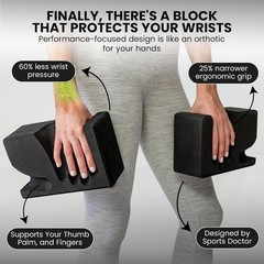 WRIST Buddy Yoga Blocks Gray 2pk | Reduces and Prevents Wrist Pain, Comfort 19z