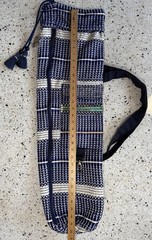 Jean-Louis Sherrer Pull String Yoga Mat Zip Bag Designer Natural Knit Blue White