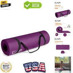 1/2-Inch High Density Exercise Yoga Mat with Strap | Multiple Options