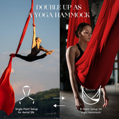 Aerial Silks Yoga Swing Kit 11 Yards | Durable for Home Gymnastics Acrobatic …