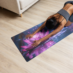 Pretty Yoga Mat SPIRITUAL LOTUS FLOWER Yoga Mat Rubber Pilates Meditation Room