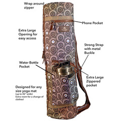 Tranquil Yogi Mat and Gym Bag – Patterned Duffle Bag with Zipper and Pockets
