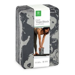 (2 pack) Gaiam Printed Fashion Yoga Block, Made from Sturdy Foam, Marble Granite