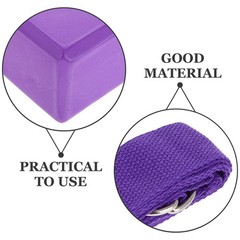 3Pcs Lightweight Eva Foam Yoga Blocks with Strap Durable Portable Kit